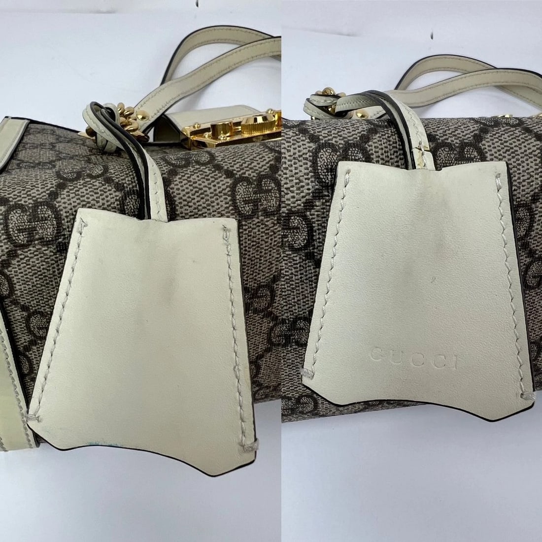 Gucci GG Supreme Small Padlock Leather Ebony Tote Bag - 16