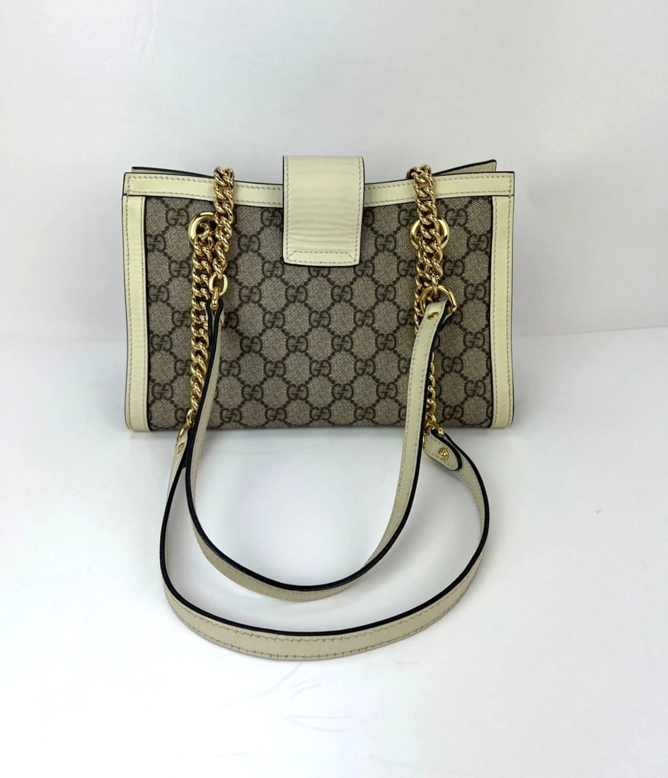 Gucci GG Supreme Small Padlock Leather Ebony Tote Bag - 2
