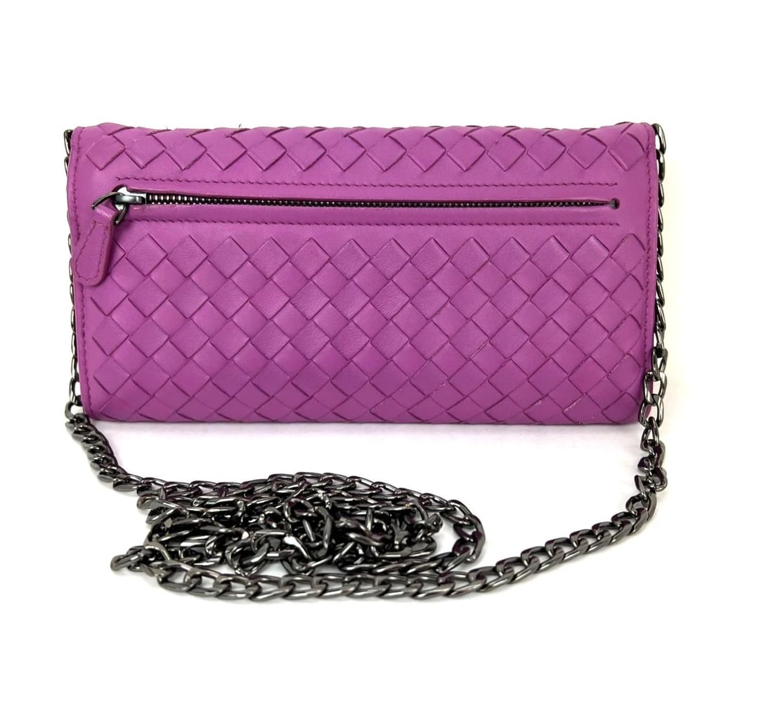 Bottega Veneta Nappa Intrecciato Contiental Flap Wallet Clutch - 2