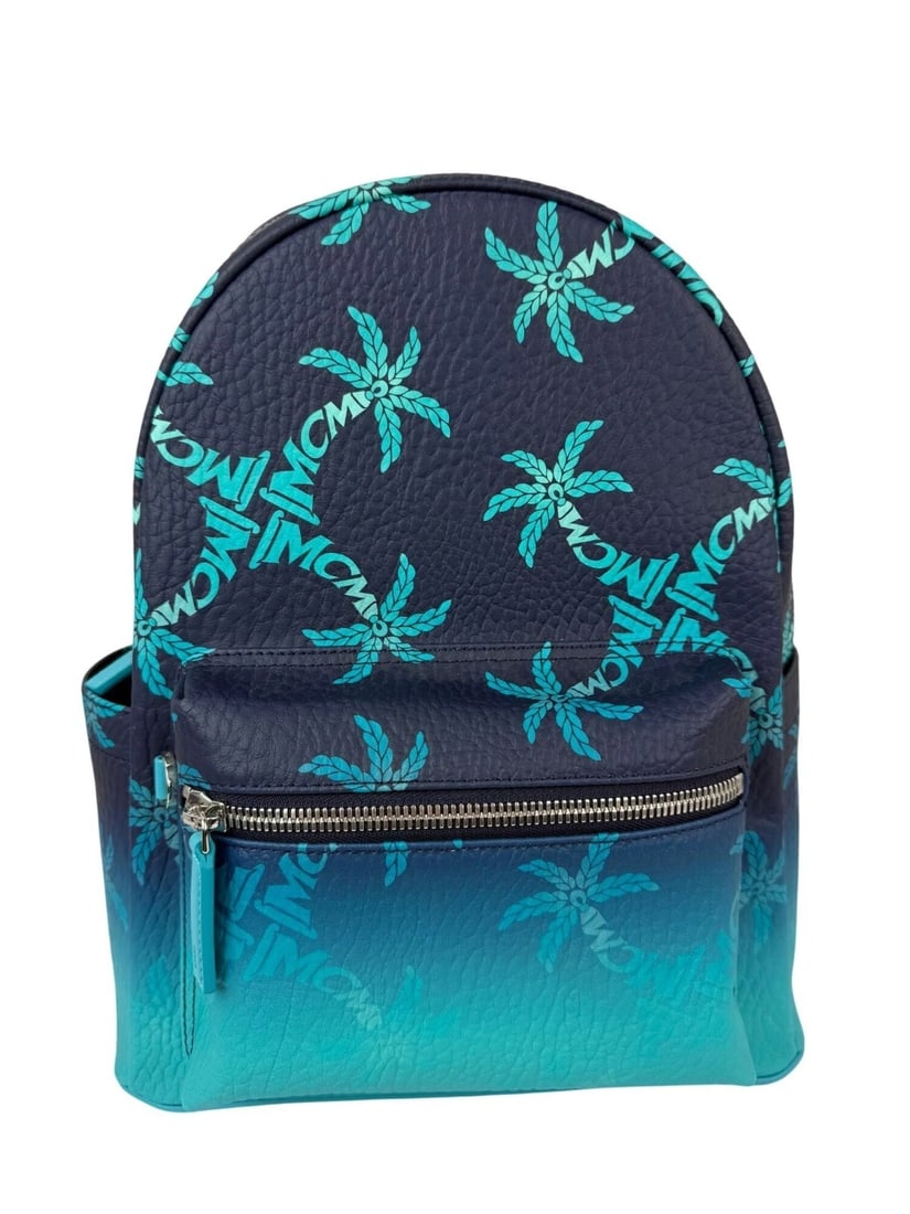 MCM Stark Ceramic Blue Gradation Palm Canvas Backpack (1 of 10)