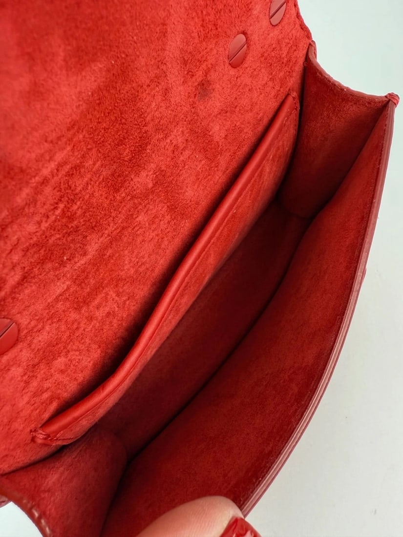 Christian Dior Ultra Matte Calfskin Mini J'Adior Red Flap Bag Clutch - 13
