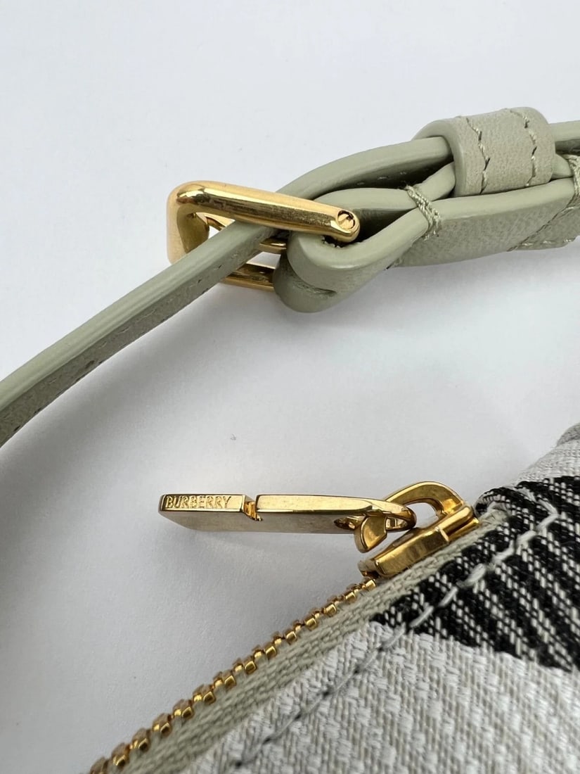 Burberry Jacquard Check Mini Shield Sling Bag Lichen Shoulder Bag - 10