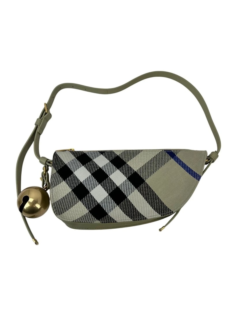 Burberry Jacquard Check Mini Shield Sling Bag Lichen Shoulder Bag: Title: Burberry Jacquard Check Mini Shield Sling Bag Lichen Shoulder Bag Description: Pre-Owned 100% Authentic Burberry Jacquard Check Mini Shield Sling Bag Lichen RATING: A/B...Very Good, well mainta