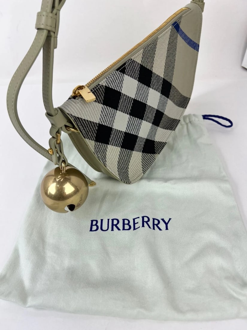 Burberry Jacquard Check Mini Shield Sling Bag Lichen Shoulder Bag - 3