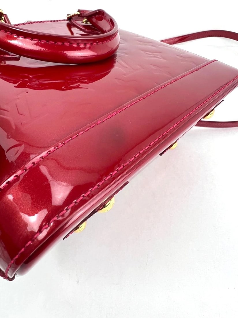 Louis Vuitton Alma BB Monogram Red Vernis Patent Leather Crossbody Bag - 3
