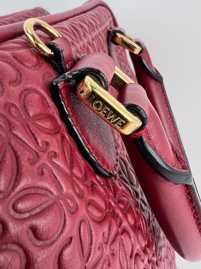 Loewe Amazona Anagram 2 Way Red Leather Shoulder Bag - 14