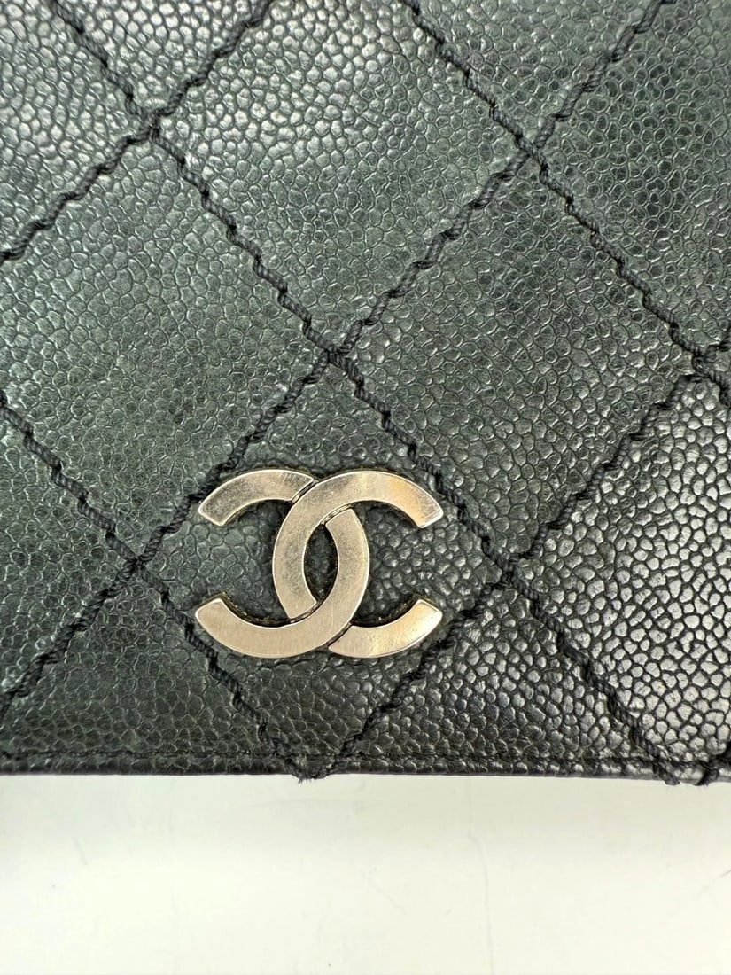 Chanel Vintage Wild Stitch Black Caviar Wallet - 16