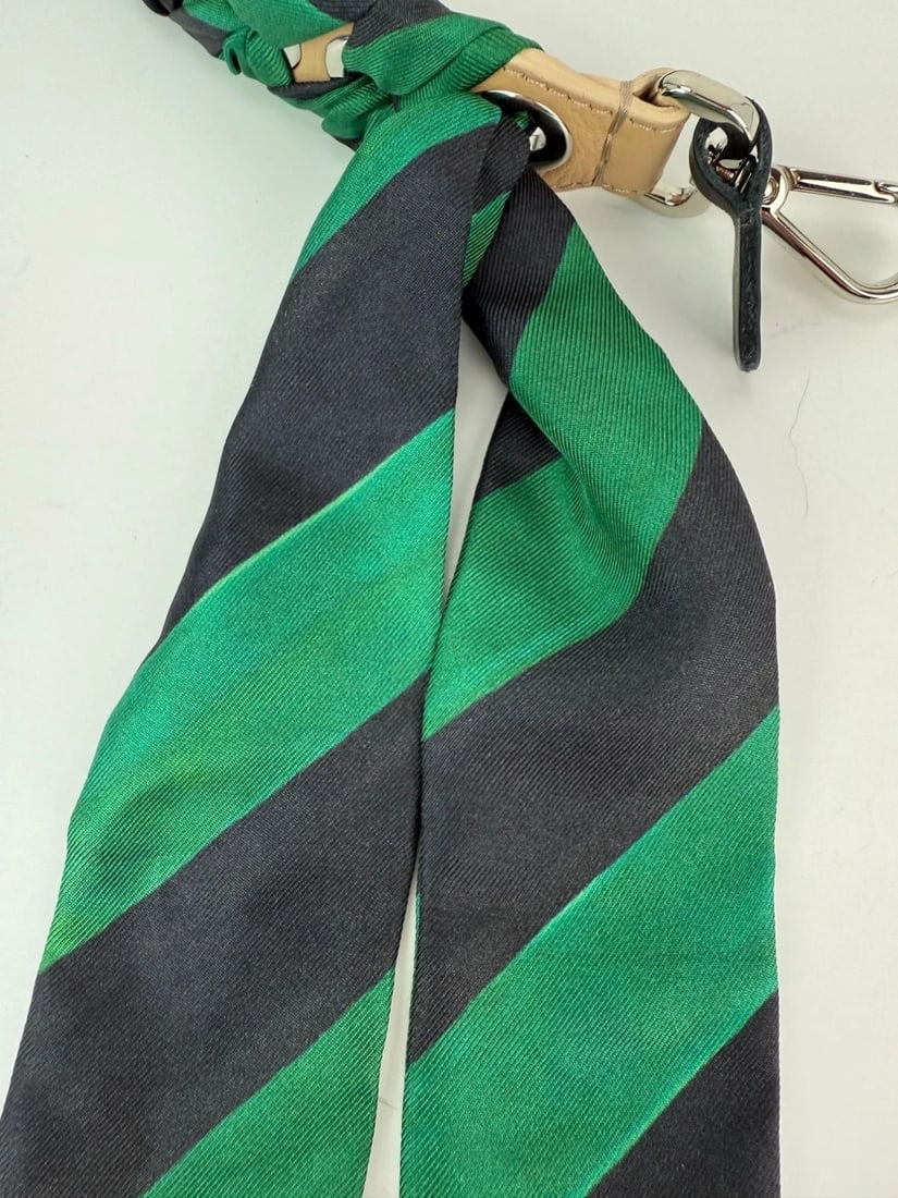 Fendi Silk Calfskin Bag You Strap Green and Black - 6