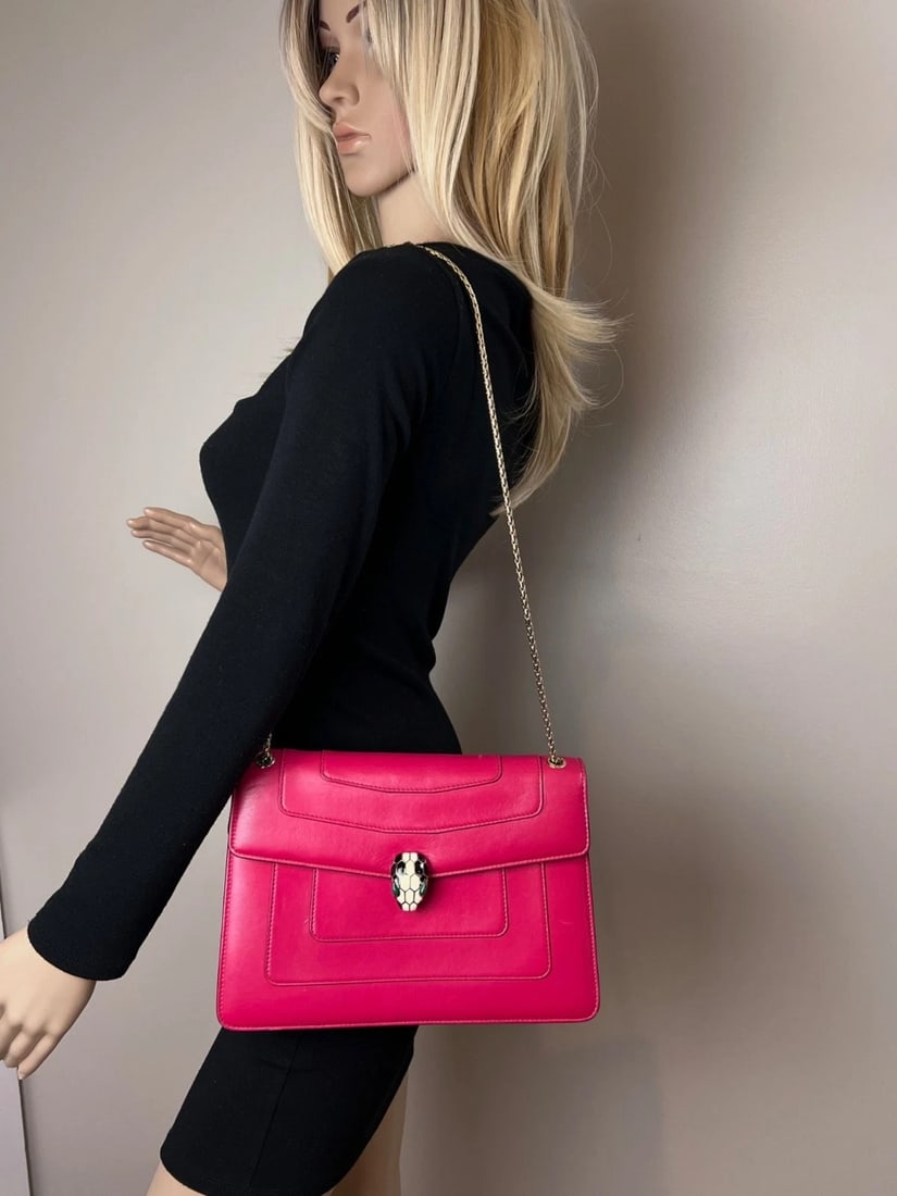 Bvlgari Serpenti Forever Dark Pink Shoulder Bag - 19