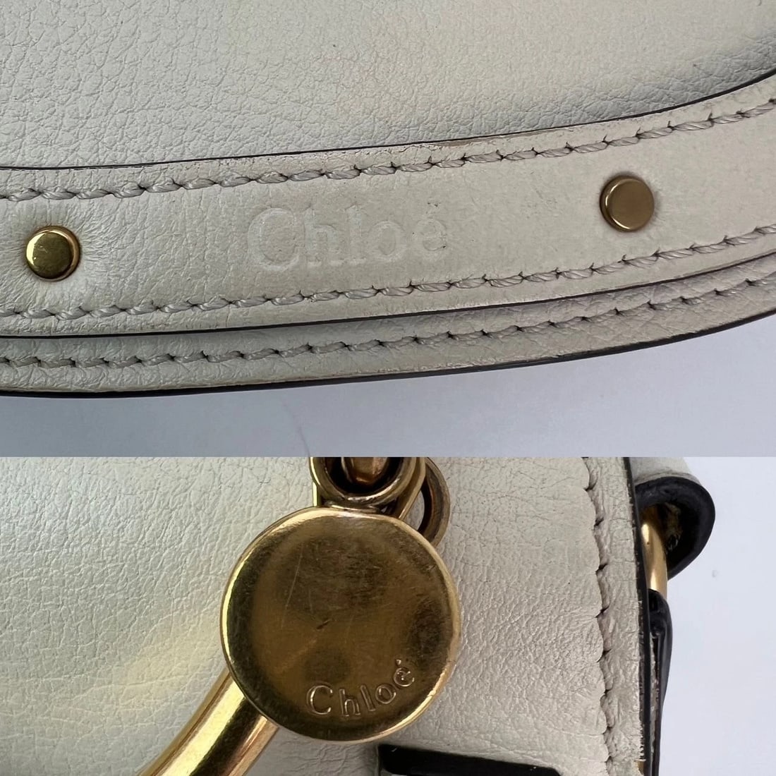 Chloe Nile Small Beige Leather Wrist Crossbody Bag - 11