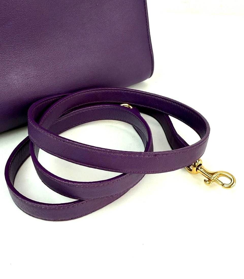 Saint Laurent Sac De Jour Purple Leather Shoulder Bag - 13