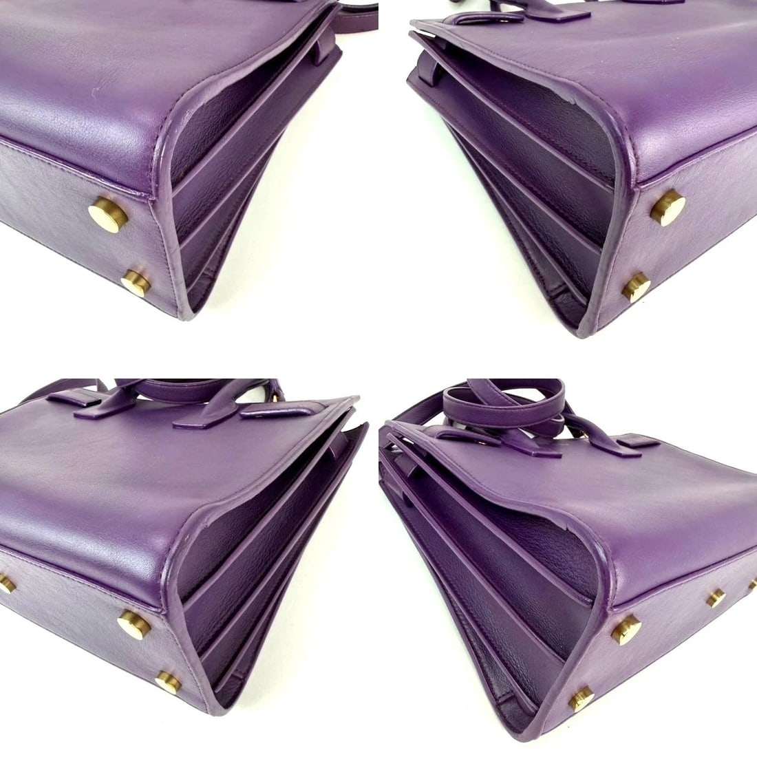 Saint Laurent Sac De Jour Purple Leather Shoulder Bag - 9