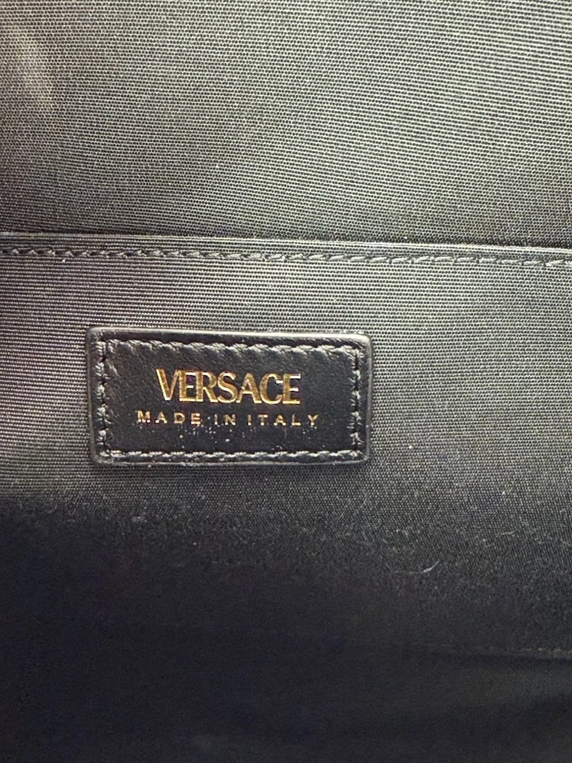 Versace Gianni Nappa Quilted Medusa Black Leather Tote Bag - 8