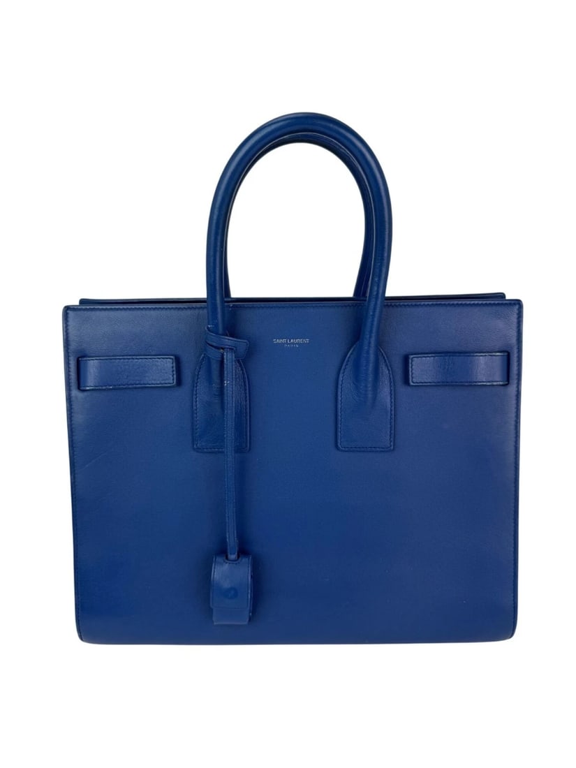 Saint Laurent Sac De Jour Blue Leather Hand Bag (1 of 14)