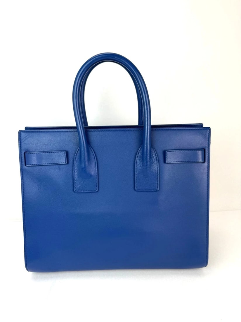 Saint Laurent Sac De Jour Blue Leather Hand Bag - 2