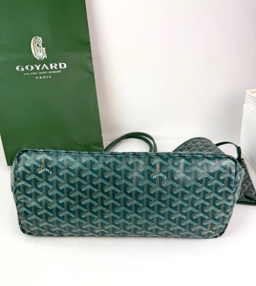 GOYARD Saint Louis PM Goyardine Green Tote - 3