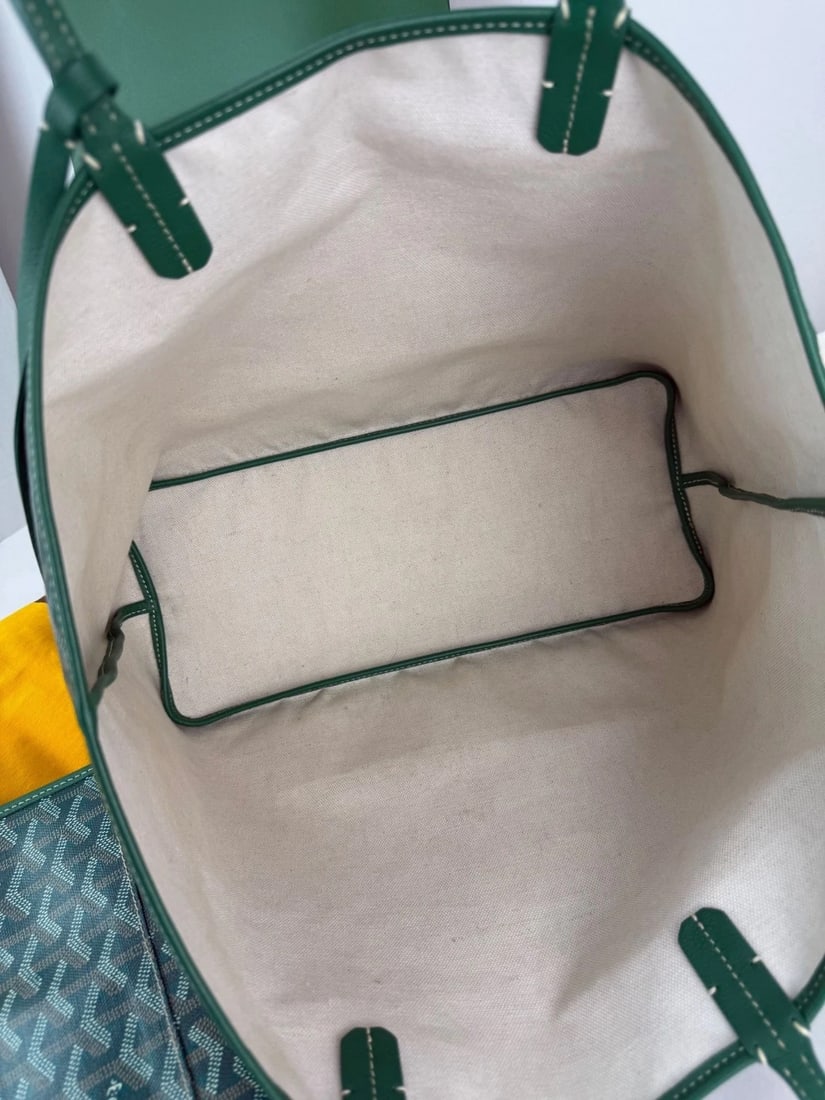 GOYARD Saint Louis PM Goyardine Green Tote - 6