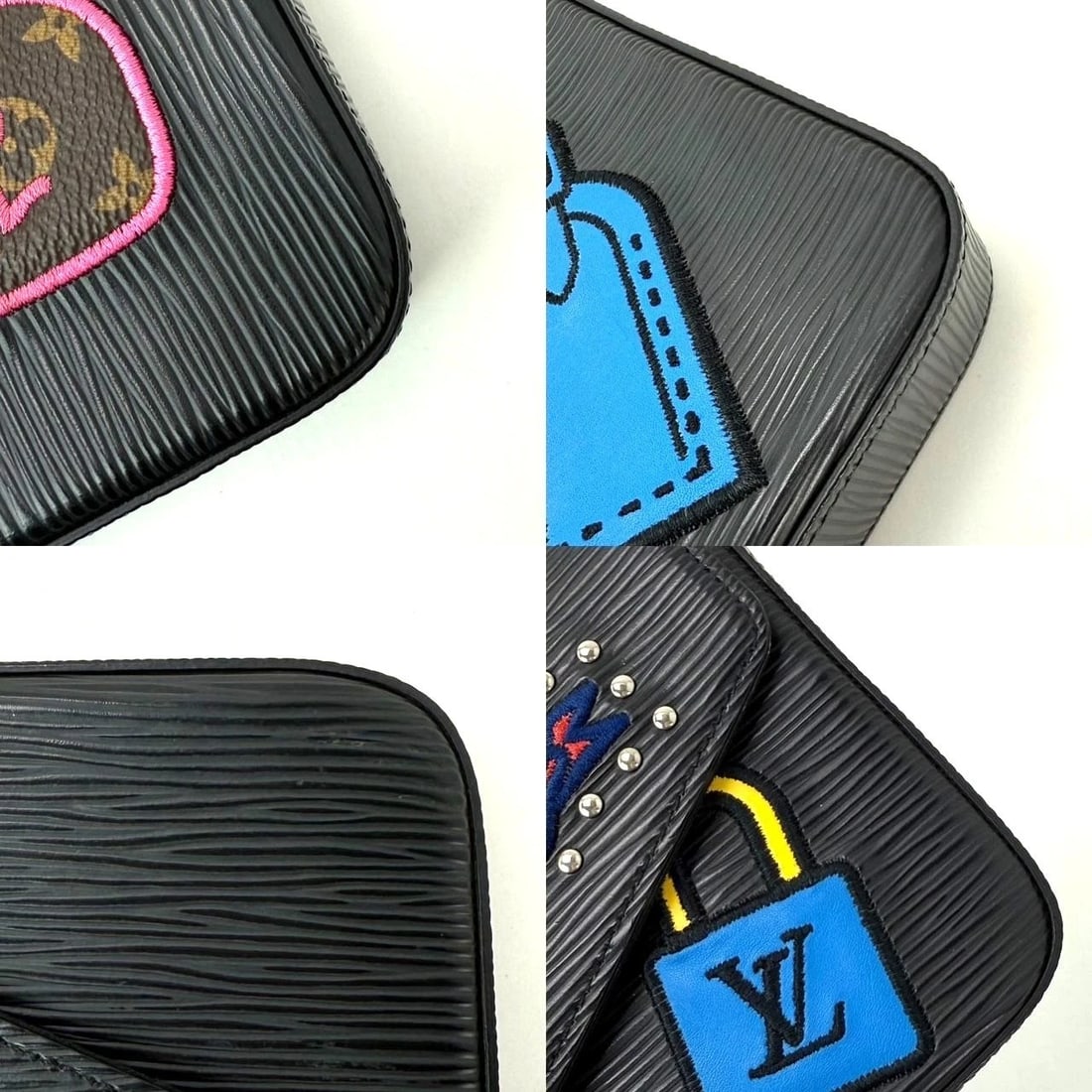 Louis Vuitton Felicie Limited Edition Patchwork Black Epi Leather Bag - 5