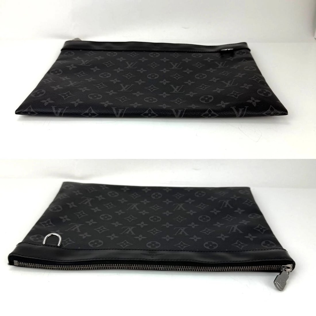 Louis Vuitton Black Monogram Eclipse Discovery GM Pochette Clutch Bag - 10