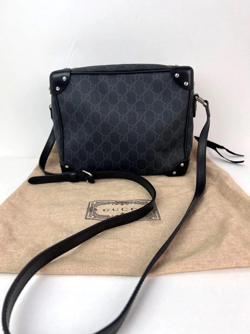 Gucci Black GG Supreme Selleria Square Messenger Bag - 2