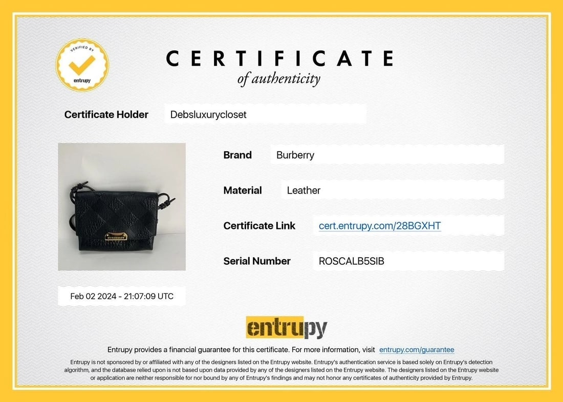 Burberry Signature Grain Leather Check Embossed Langley Black Crossbody - 14