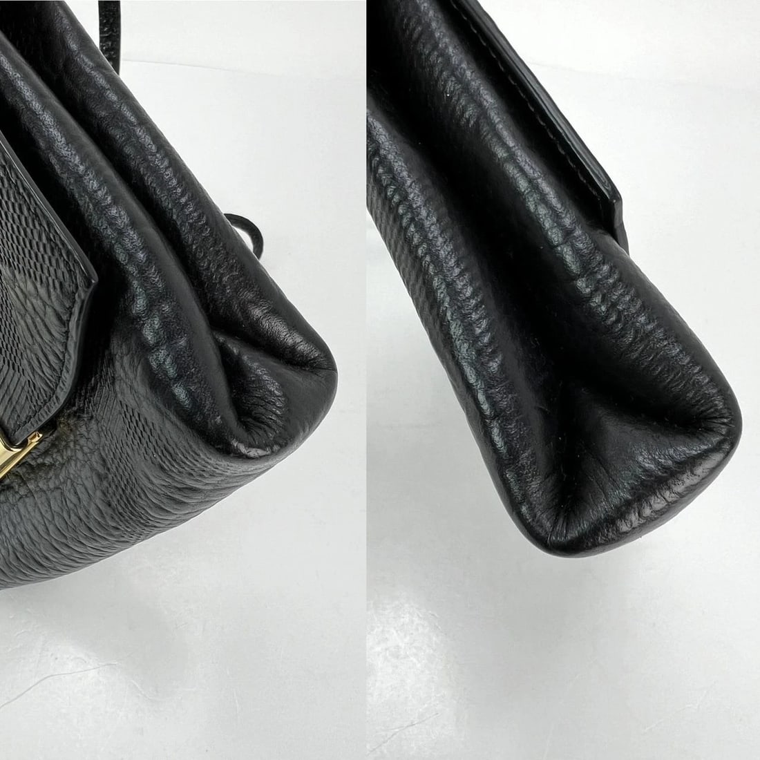 Burberry Signature Grain Leather Check Embossed Langley Black Crossbody - 7