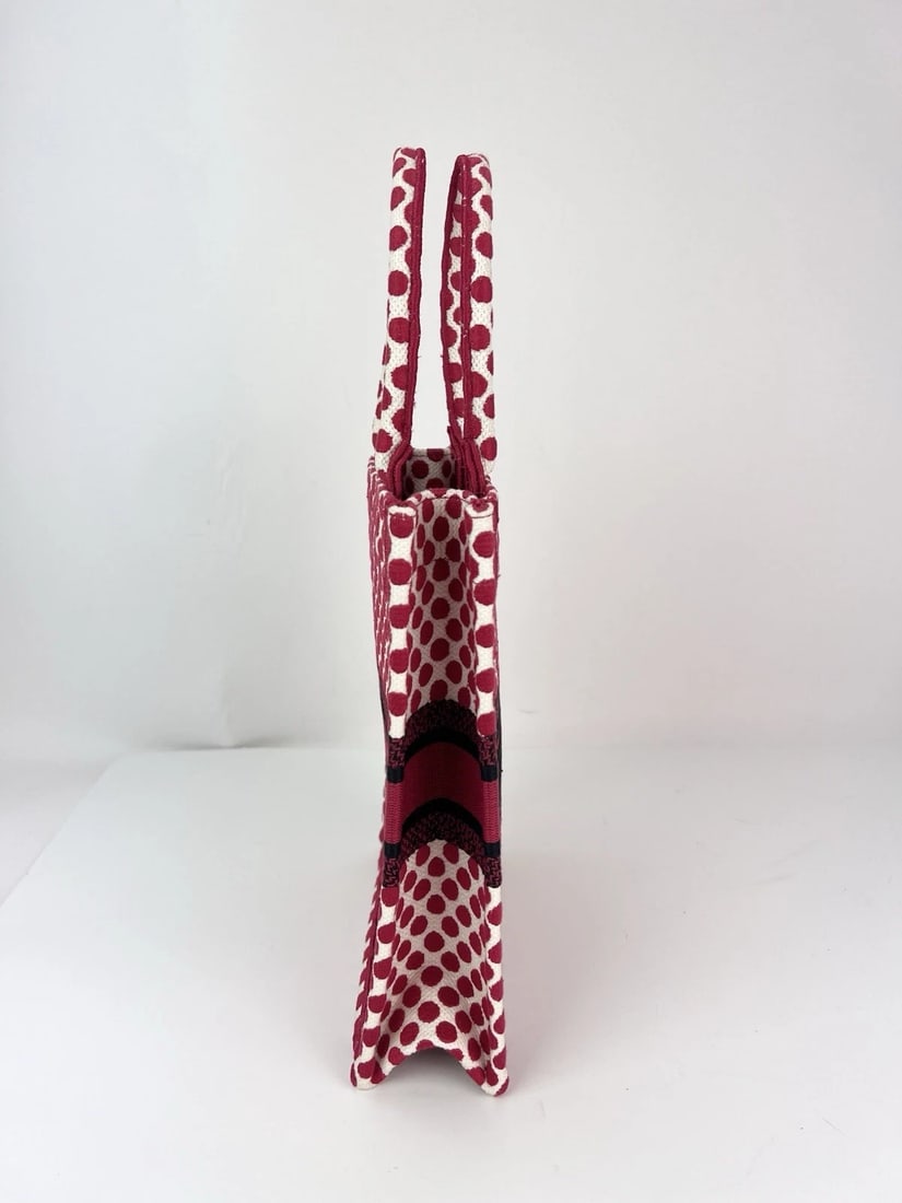 Christian Dior Canvas Dior Amour Dots Vertical Book Tote - 3