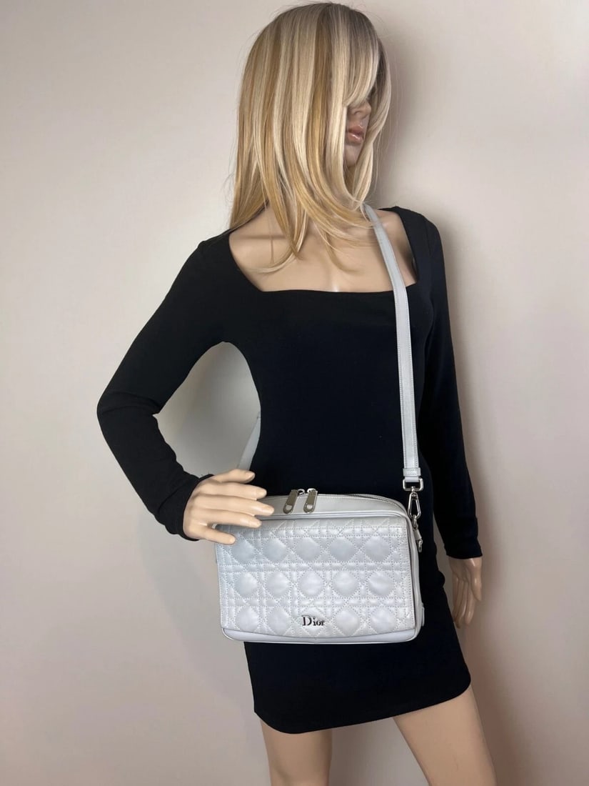 Christian Dior Lambskin Cannage Stardust Small Camera Crossbody Bag - 8