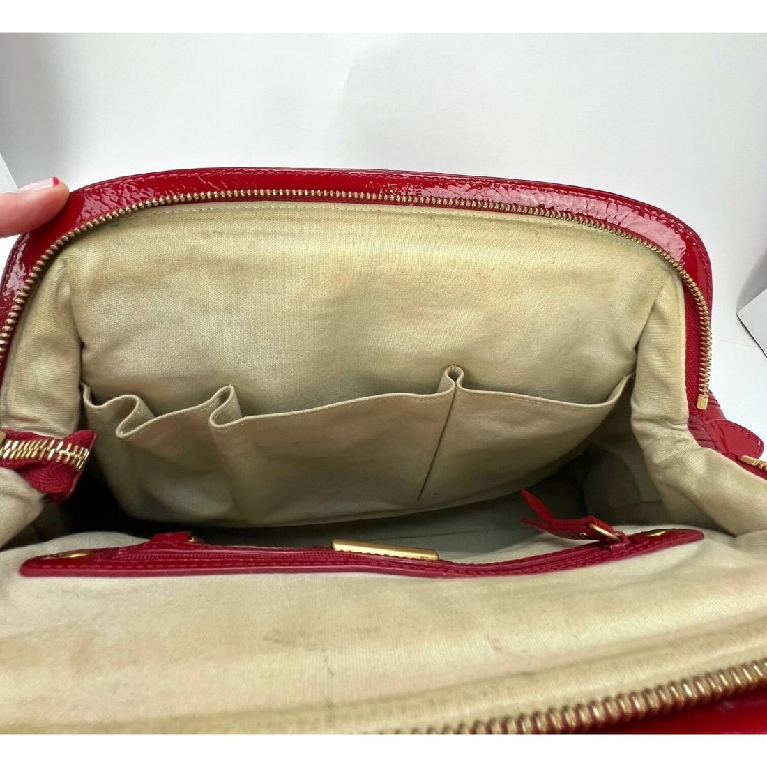Isabella Fiore Red Patent Leather Hand bag - 8