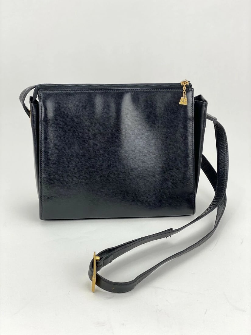 CHRISTIAN DIOR Bag Black Leather Adjustable Shoulder Bag - 2
