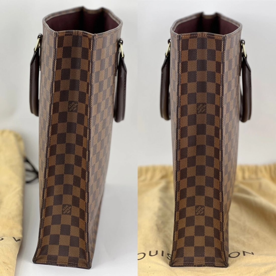Louis Vuitton Bag Sac Plat Damier Ebene Canvas Tote Shopping Bag - 9