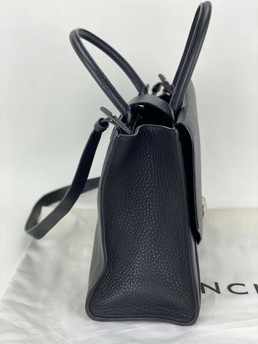 Givenchy Hand Bag Obsedia Medium Flap Black Pebbled Calfskin Satchel - 5