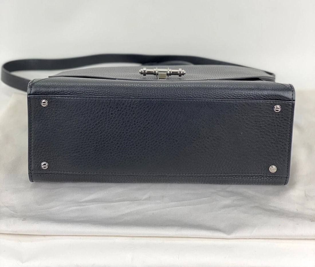 Givenchy Hand Bag Obsedia Medium Flap Black Pebbled Calfskin Satchel - 6