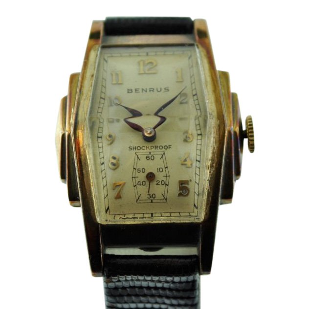 Benrus Unusual Stepped Case Crystal Watch, 1930's (1 of 6)