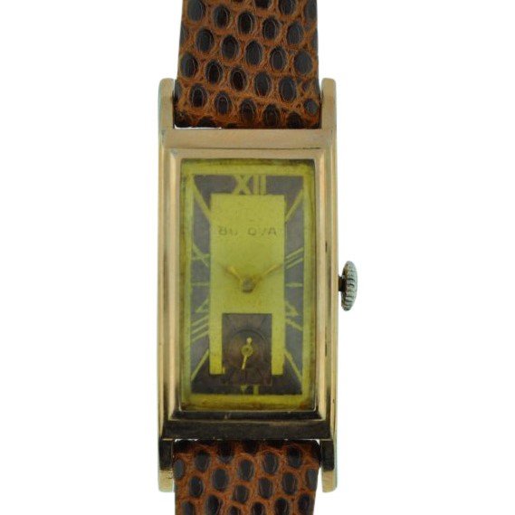 Bulova Two Tone Dial with Elongated Case, 1930's: Bulova Vintage Watch From the 1930's Two tone brown and champagne dial Elongated case Bulova was founded and incorporated as the J. Bulova Company in 1875 by Joseph Bulova (1851 - November 18, 1936),