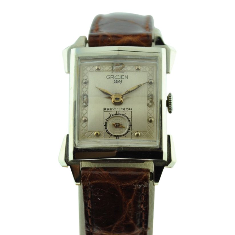 Gruen Deco 14K Solid White Gold Watch (1 of 7)