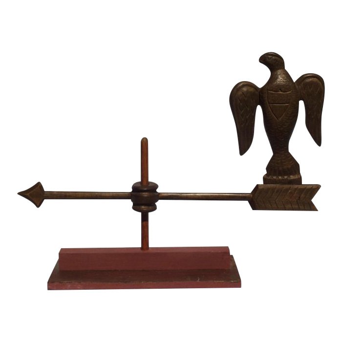 Folky Carved Painted Wood Eagle Weathervane (1 of 10)
