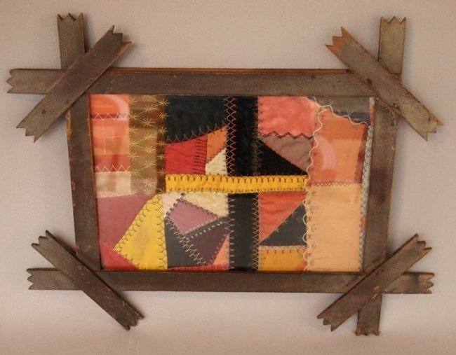 Antique Framed Crazy Quilt Fragment (1 of 4)