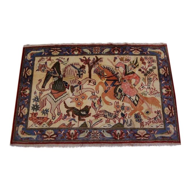 1930's Persian Tabriz Hunting Ground Rug (1 of 4)