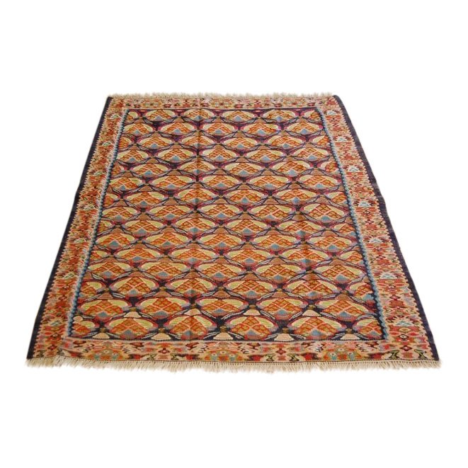 1920's Detailed Persian Senneh Kilim Rug (1 of 4)
