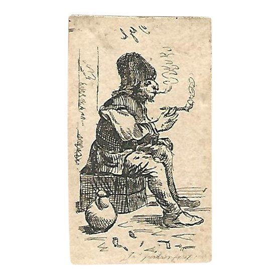19th C. Etching of a Pipe Smoker (1 of 1)