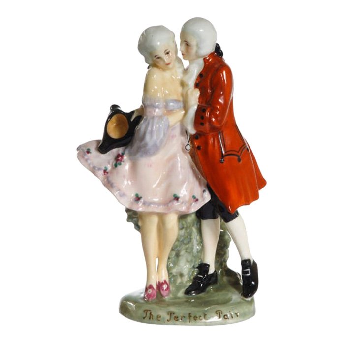 Royal Doulton: Perfect Pair: Royal Doulton Figurine, Perfect Pair Reference: HN581 Height: 6.75 inches Date: 1923-1938 Royal Doulton is an English company producing tableware and collectables, dating from 1815. Operating original