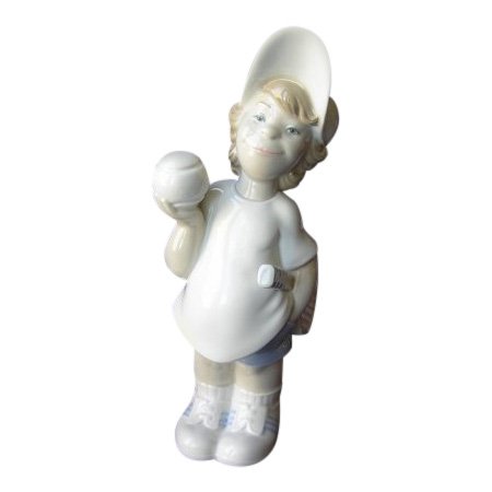 Lladro: Tennis Player Puppet: Lladro Figurine, Tennis Player Puppet Reference: 1004966 Issue Year: 1977 Retirement Year: 1985 Sculptor: Juan Huerta Size: 9 inches tall Lladro is a Spanish company based in Tavernes Blanques, Valenc