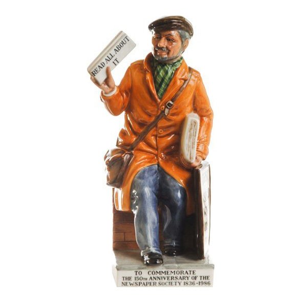 Royal Doulton: Newsvendor: Royal Doulton Figurine, Newsvendor Reference: HN2891 Height: 7.25 inches Date: 1981-1984 Royal Doulton is an English company producing tableware and collectables, dating from 1815. Operating originall