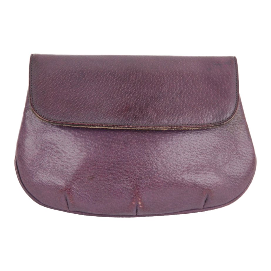 Gucci Vintage Italian Purple Leather Clutch Handbag (1 of 8)