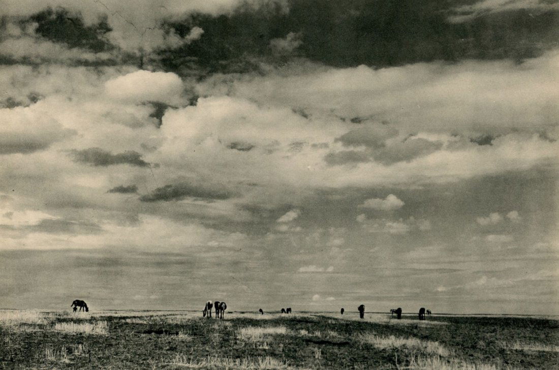 Margaret Bourke-White: The Steppe-Ukraine: Sheet-Fed Copperplate Gravure Printed in New York Date: 1937 Image Size: 13 inches x 8.5 inches Margaret Bourke-White was an American documentary photographer, best known as the first foreign photogra