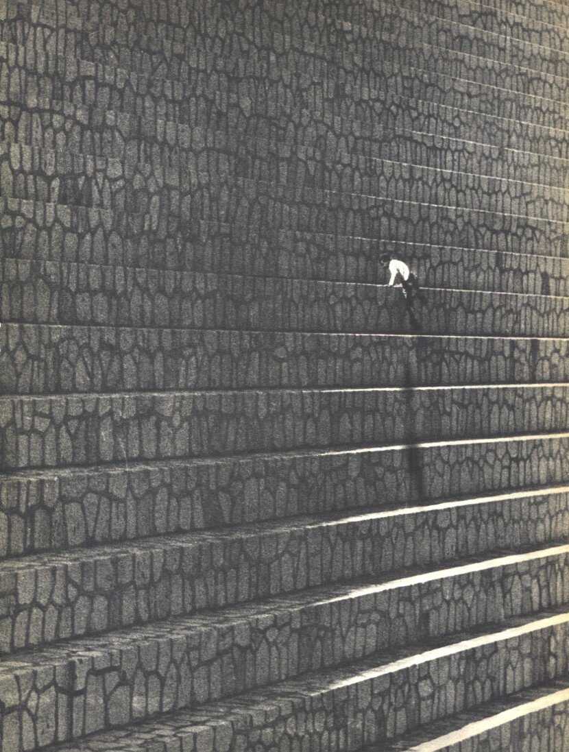 Alfred Eisenstaedt: Stairs: Sheet-Fed Copperplate Gravure Printer: Beck Engraving, Pennsylvania Date: 1936 Image Size: 8.5 inches x 11 inches Alfred Eisenstaedt was a German-born American photographer who would become one of the