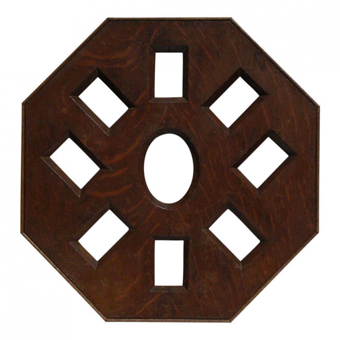 Unusual Antique Oak Octagonal Frame with 9 Openings (1 of 10)