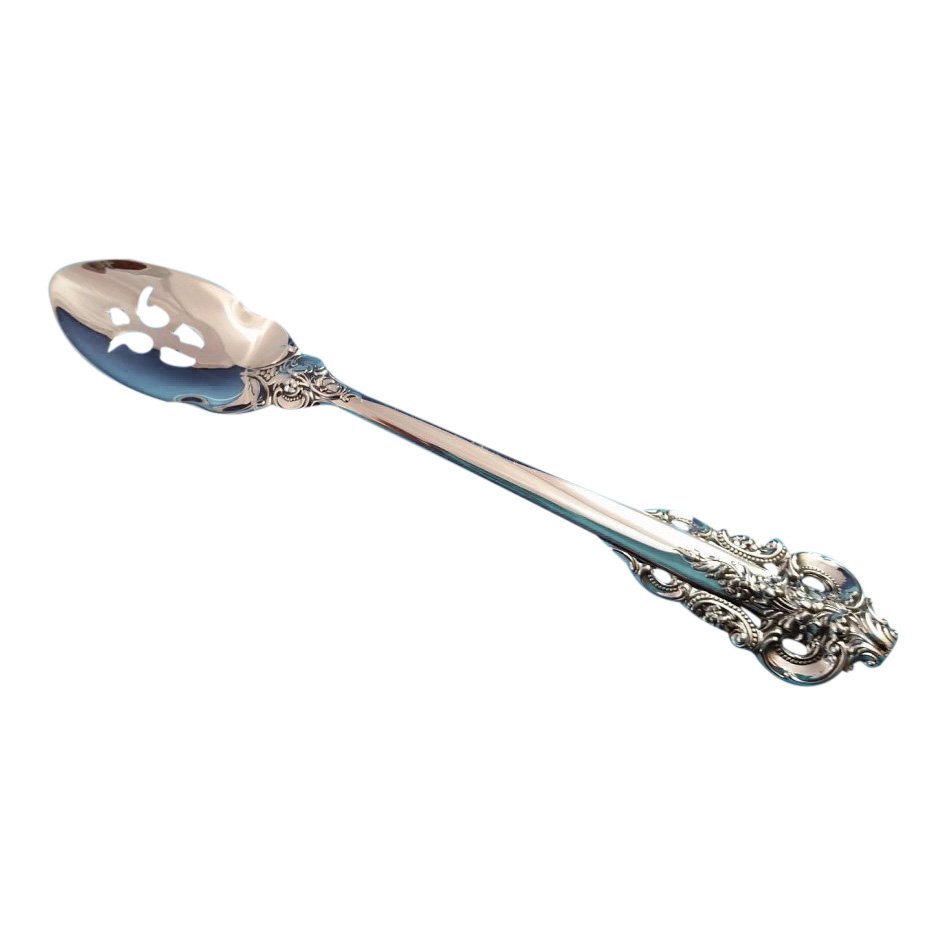 Grande Baroque by Wallace Sterling Pierced Olive Spoon (1 of 5)