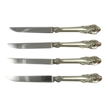 Set of 4 Grande Baroque Wallace Sterling Fruit Knives (1 of 2)
